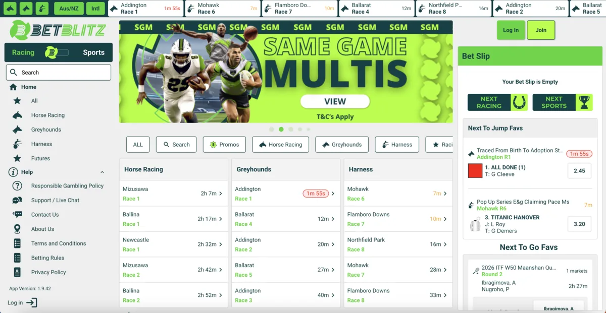 Betblitz desktop