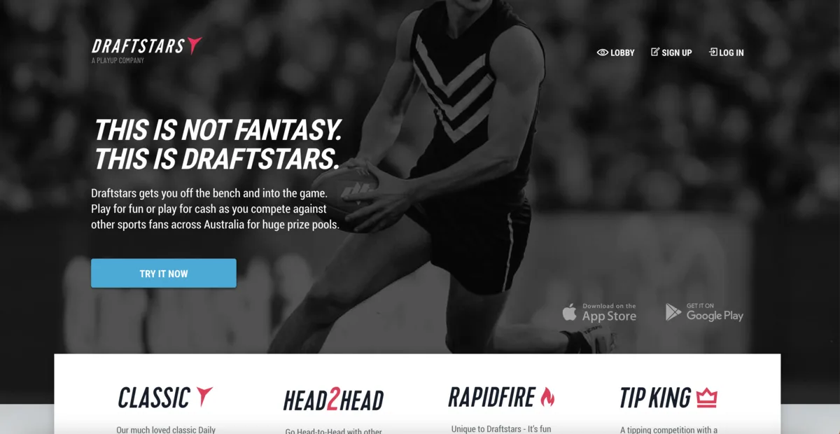 Draftstars Australia desktop