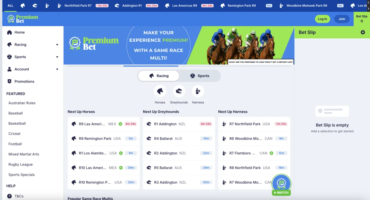 PremiumBet desktop