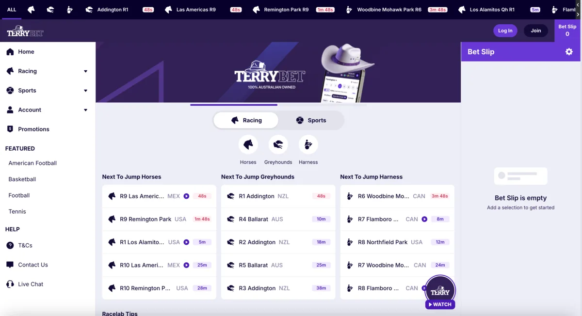Terrybet desktop