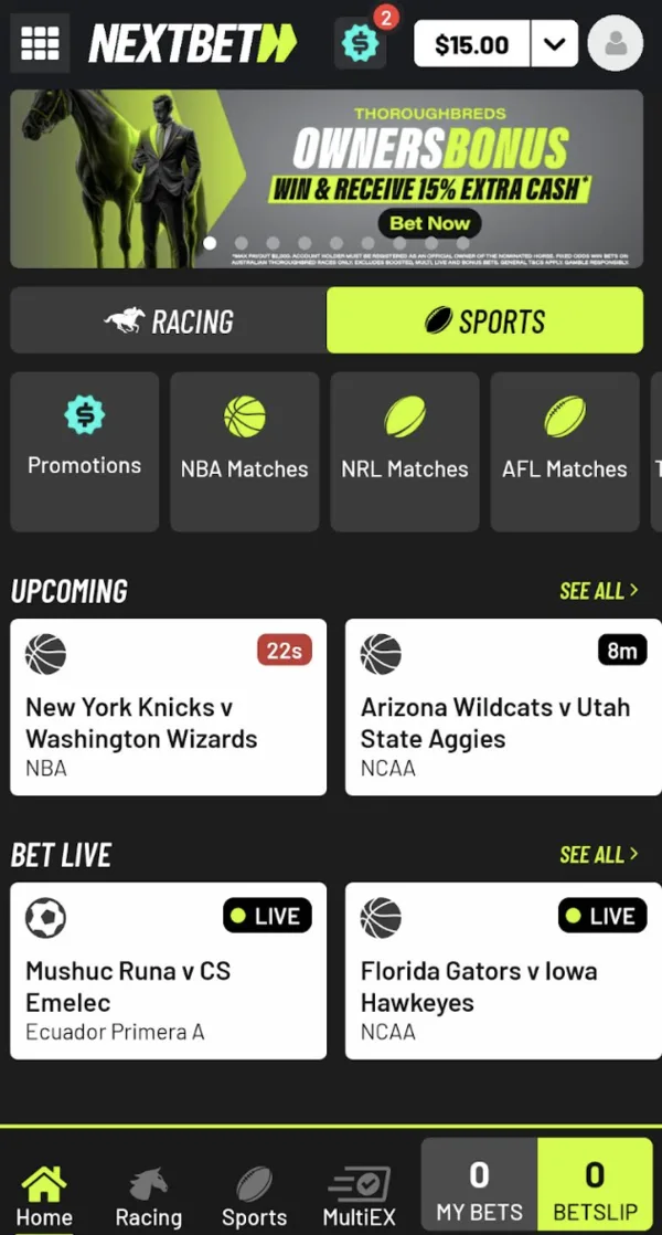 NextBet mobile